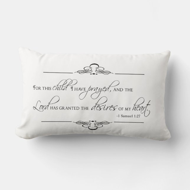 Rectangle Pour cet enfant j'ai prié le coussin pour la (Recto)