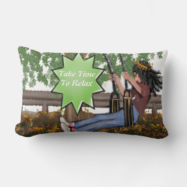 Rectangle Prenez le temps de vous détendre Lumbar Coussin qu (Recto)