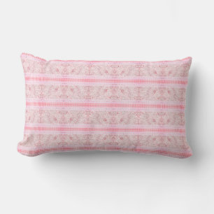 Rectangle Pretty Pink Vintage Pays En vichy Lumbar Coussin