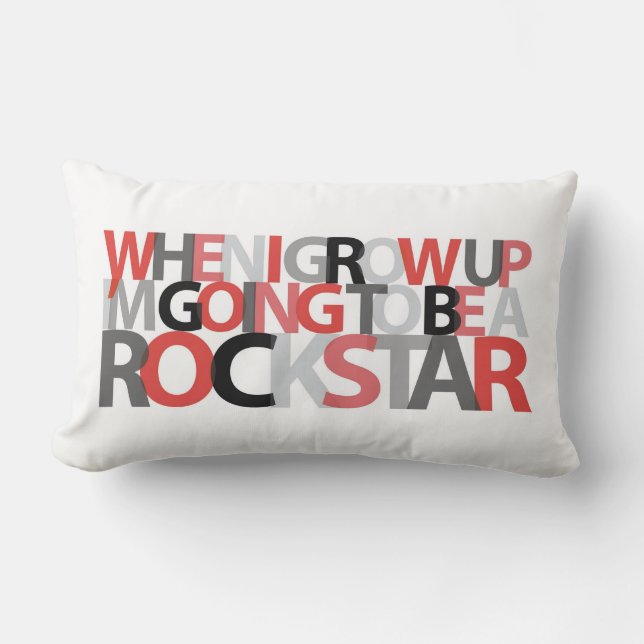 Rectangle Quand je grandis… Coussin de ROCKSTAR (Recto)