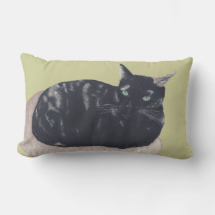 Rectangle Repose Tortoise Shell Peinture Chat Coussin person