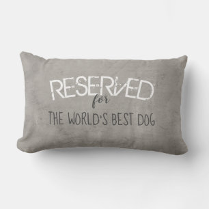 Rectangle réservé pour la citation de chien coussin en gris 