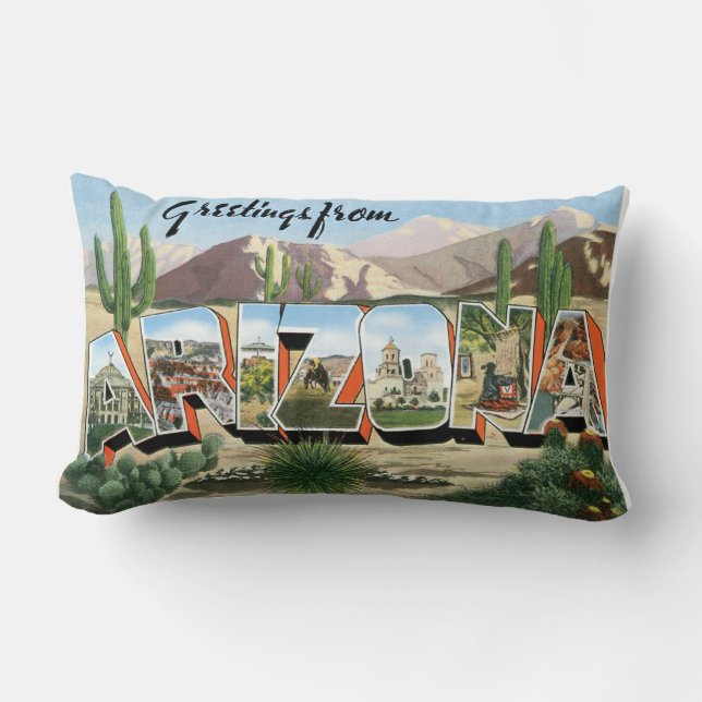 Rectangle Rétro coussin de touristes Arizona (Recto)