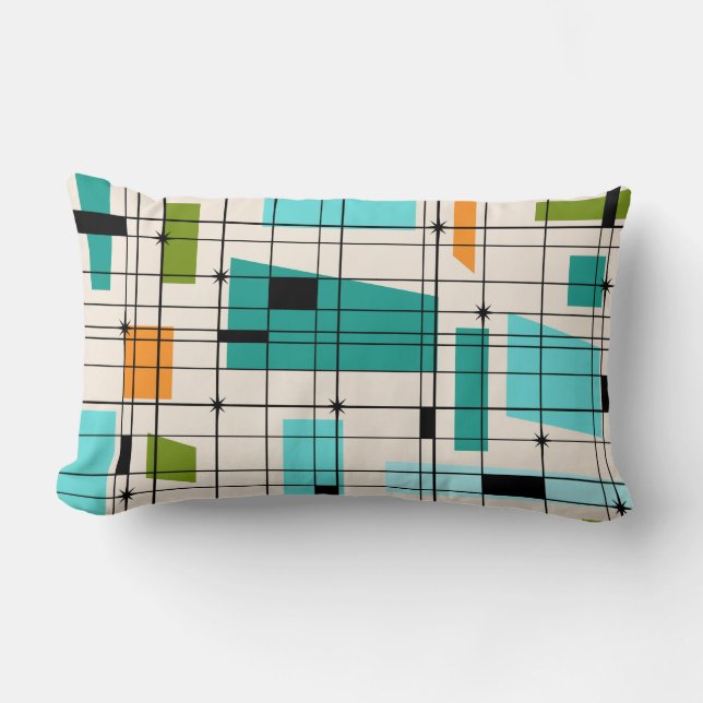 Rectangle Rétro grille et coussin lombaire de Starbursts (Recto)