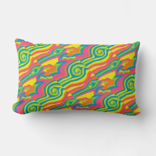 Rectangle Retro Mod années 1960 années 1970 Coussin coloré l