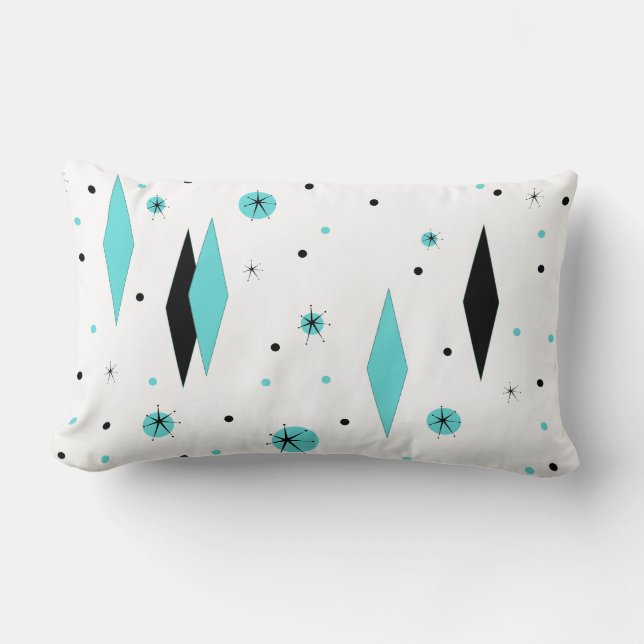 Rectangle Rétros diamants de turquoise et coussin lombaire (Recto)