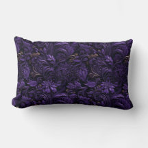 Rococo Realms : Coussin foncé violet et or complex