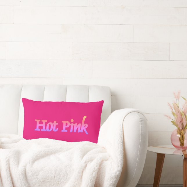 Rectangle Rose chaud avec nom lumbar coussin (Canapé)