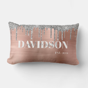 Rectangle Rose Gold Mariage personnalisé Lumbar Coussin