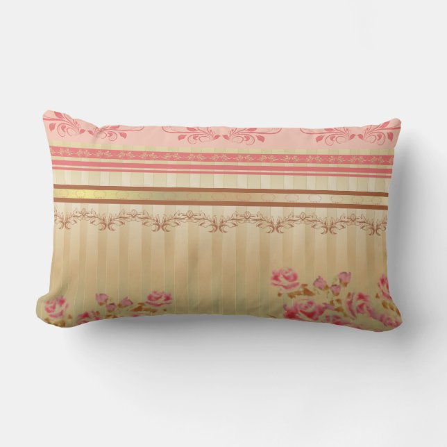 RECTANGLE ROSES SUR OR ~ COUSSIN (Recto)