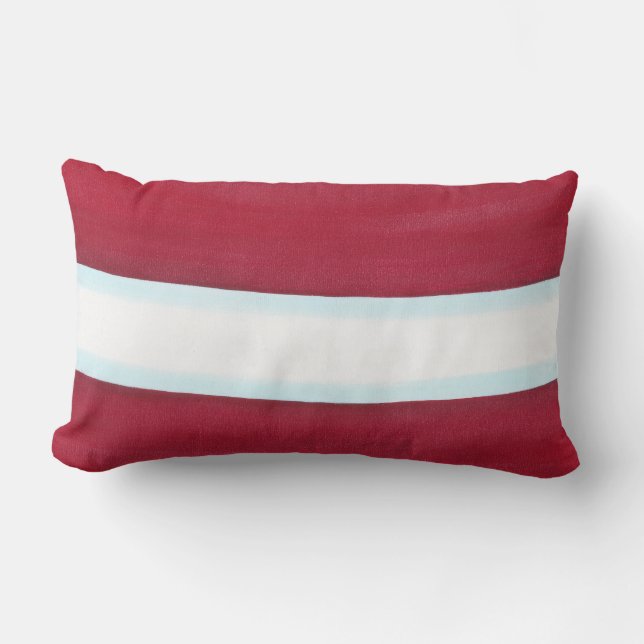 Rectangle Rouge blanc Noël Père Noël taille Lumbar Coussin (Recto)