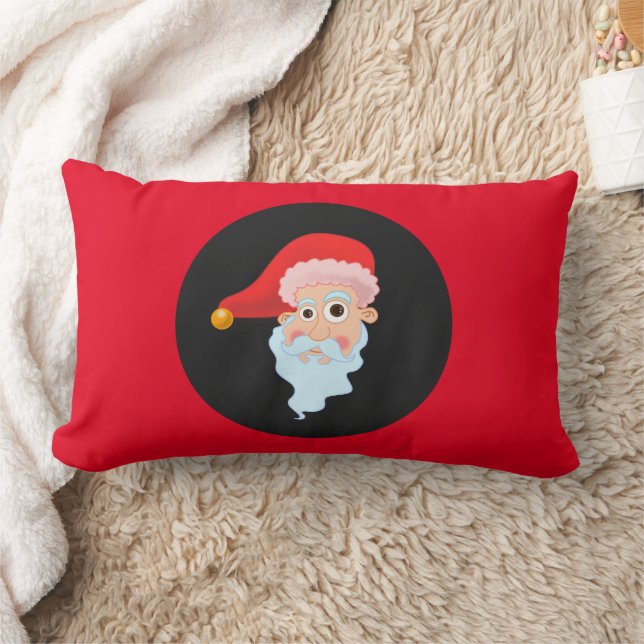 Rectangle rouge drôle NOËL PÈRE NOËL LUMBAR Coussin (Couverture)