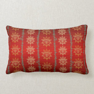 Rectangle rouge et coussin oblong d'or