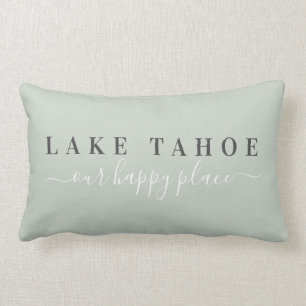 Rectangle Sage Lake Tahoe Happy Place Lumbar Coussin