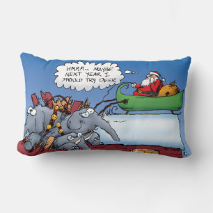 Rectangle Santas Elephants Coussin de dessin de Noël