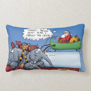 Rectangle Santas Elephants Coussin de dessin de Noël