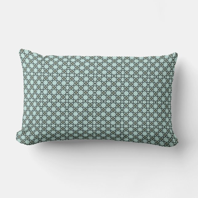 Rectangle Sea Blues Micro Motif Lumbar Coussin (Recto)