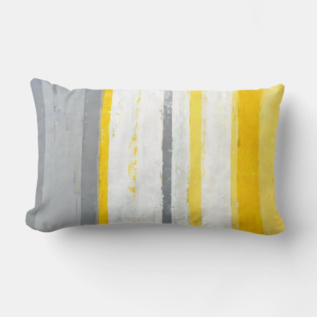 Rectangle "S'est enthousiasmé" le coussin gris et jaune (Recto)