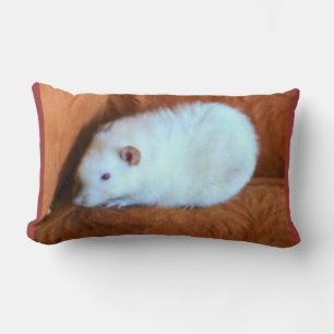 Rectangle Snowball White Rat Coussin