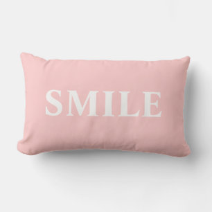 Rectangle Sourire et rire coussin rose et blanc