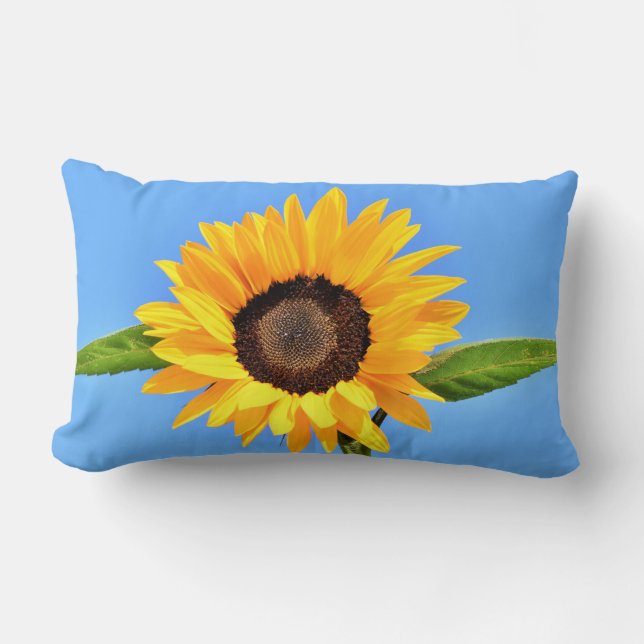 Rectangle Sunflower Jaune Ciel bleu Coussin (Recto)