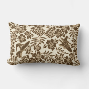 Rectangle Surf Pareau Hawaiian réversible Lumbar Coussin