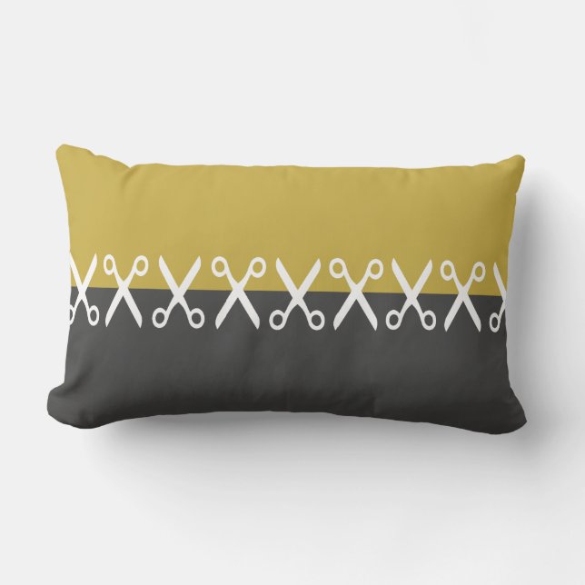 Rectangle Taie de coussin élégant à motif de ciseaux ouverts (Recto)