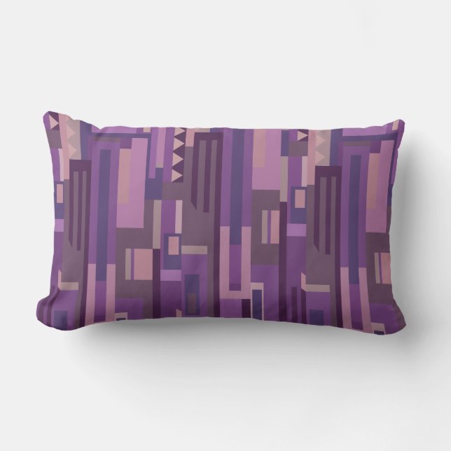 Rectangle Tons mauve abstrait motif coussin de bois (Recto)