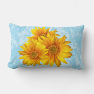 Rectangle Tournesol jaune floral ciel bleu Fleur Coussin
