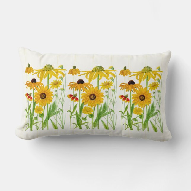 Rectangle Tournesols sur le coussin lombaire d'intérieur de (Recto)