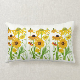 Rectangle Tournesols sur le coussin lombaire d'intérieur de