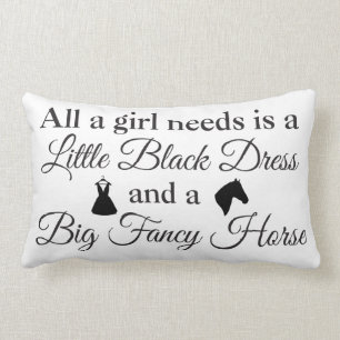 Rectangle Tout une fille a besoin, le coussin B/W de cheval