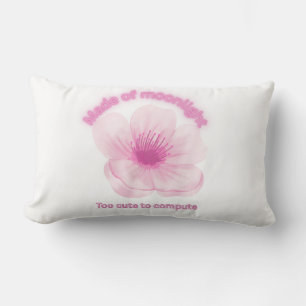 Rectangle "Trop mignon pour calculer - Coussin de fleurs ros