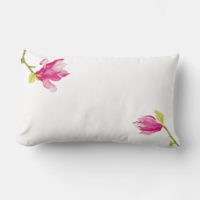 Rectangle Tulip Magnolias sur un Coussin Lumbar (Recto)