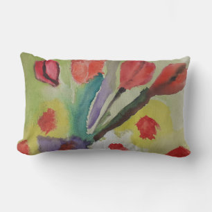 Rectangle Tulipes Abstraites Jeter Coussin