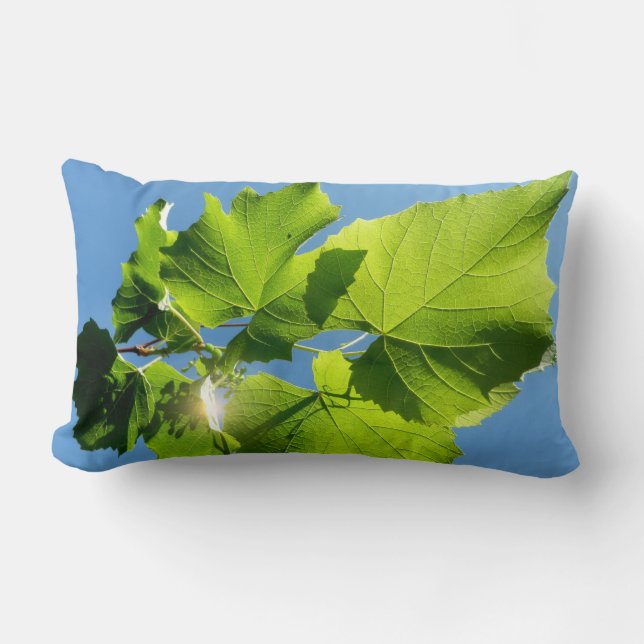 Rectangle Un Feuille de vigne tourné Lumbar Coussin (Recto)
