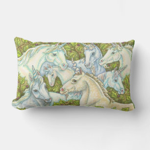 Rectangle Unicorn Gathering Imaginaire Herd LUMBAR COUSSIN
