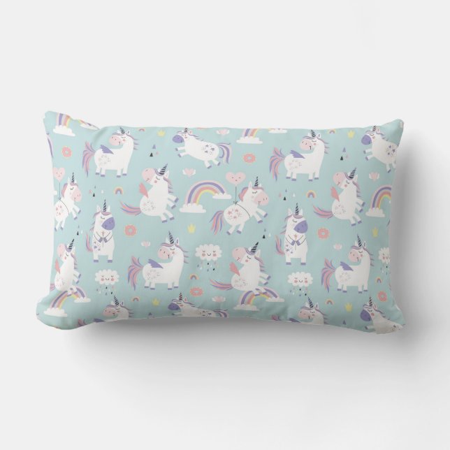 Rectangle Unicorns Lumbar Coussin (Recto)