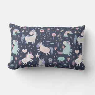 Rectangle Unicorns Lumbar Coussin