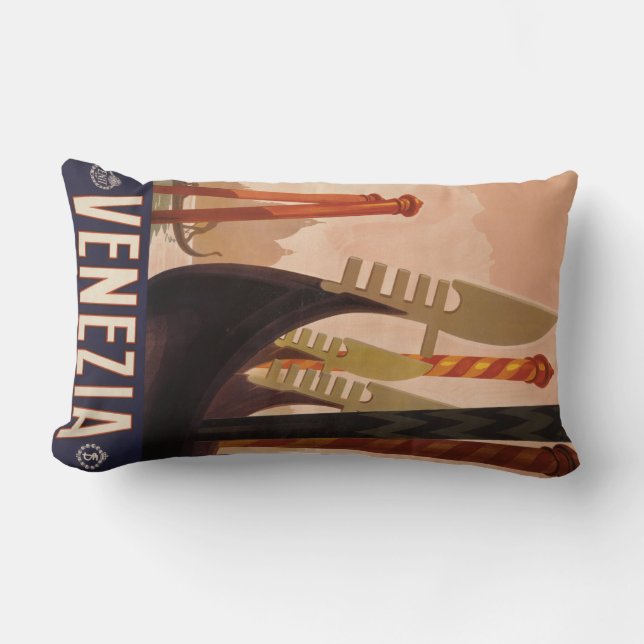 Rectangle Venise (Venise) Italie vintage voyage coussin (Recto)