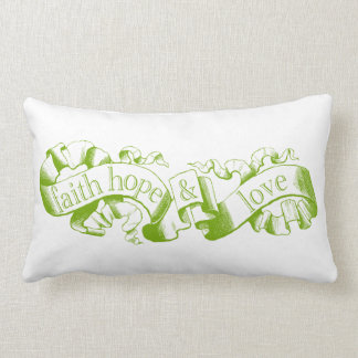 Rectangle Vert 1 Corinthians 13 Foi Espérance Amour Coussin