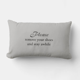 Rectangle Veuillez retirer vos chaussures et rester Coussin