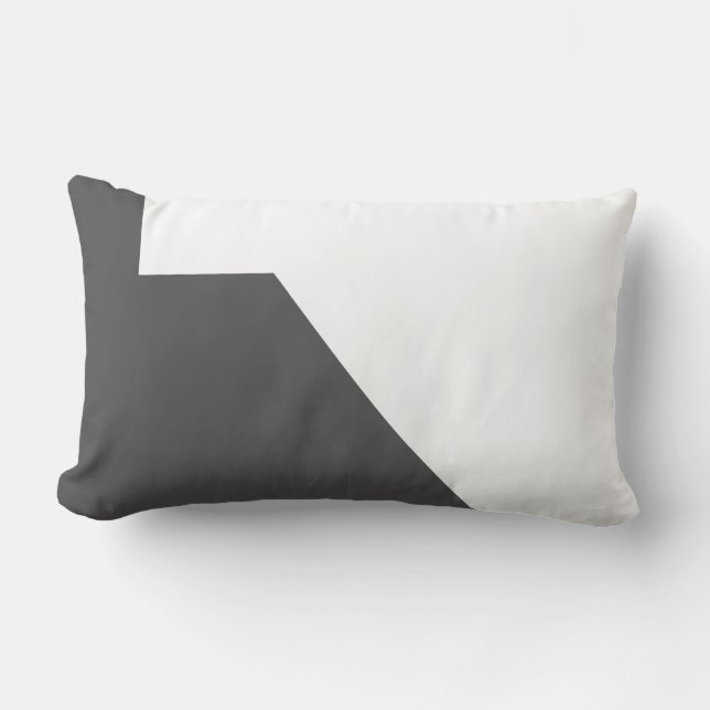 Rectangle Vibes positives Abstrait Art Grey Cushion Coussin (Recto)