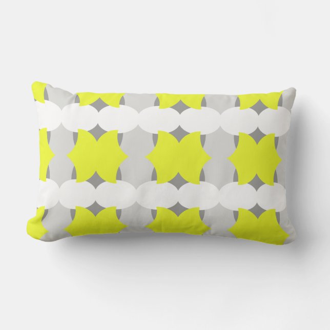 Rectangle Vibes positives Abstrait Art Jaune Coussin de cous (Recto)