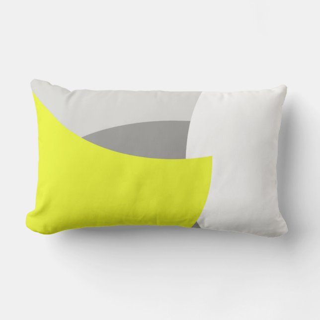 Rectangle Vibes positives Abstrait Art Jaune Coussin de cous (Recto)