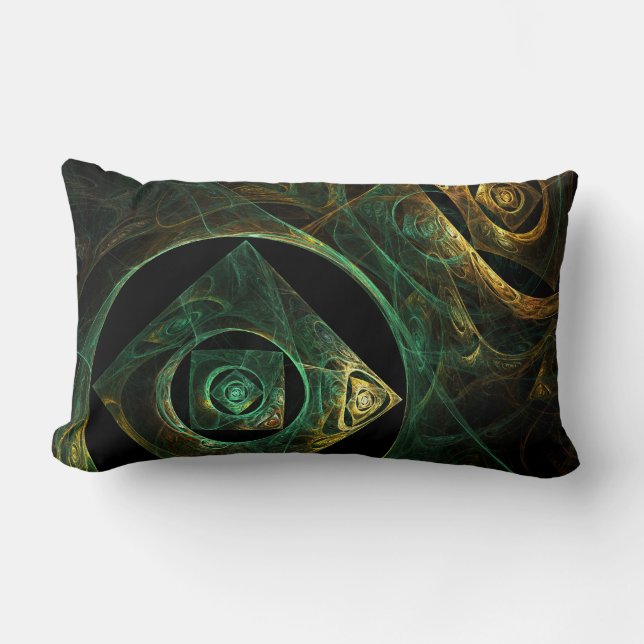 Rectangle Vibrations magiques Abstrait Art Lumbar Coussin (Recto)