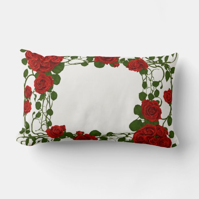 Rectangle Vin Rose gothique Long Coussin - Ele Florale sans  (Recto)