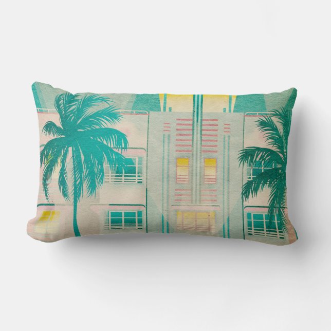 Rectangle Vintage Miami, Ocean Drive Lumbar Coussin (Recto)