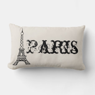 Rectangle Vintage Paris Tour Eiffel Coussin