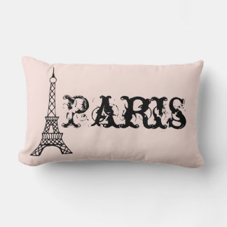 Rectangle Vintage Pink Paris Tour Eiffel Coussin